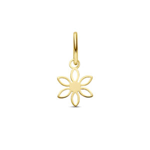 Geelgouden hanger bloem 6.5mm
