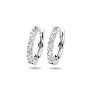 Zilveren klapoorringen zirkonia 15x1.5mm