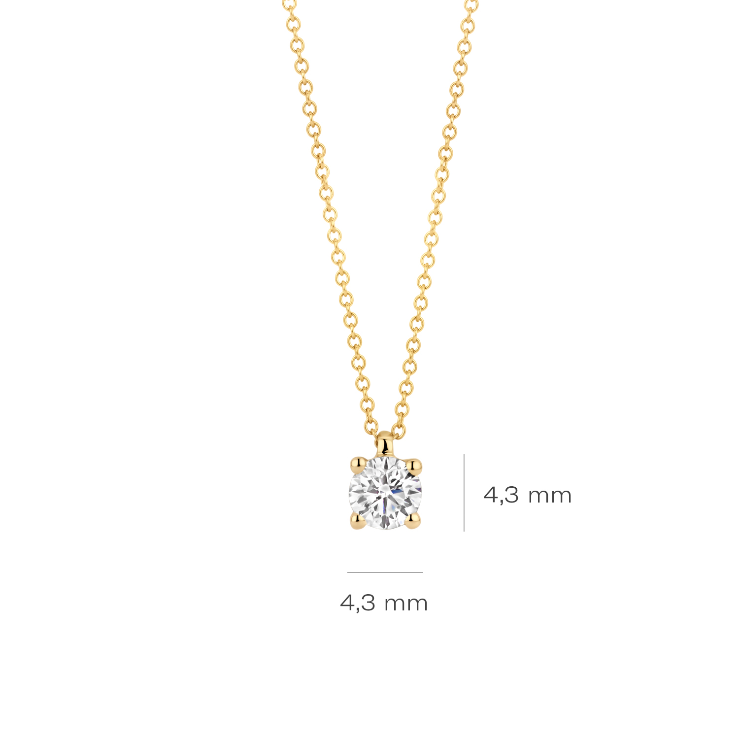 Geelgouden collier met LAB diamant 0.30 TW/VS - Afbeelding 3