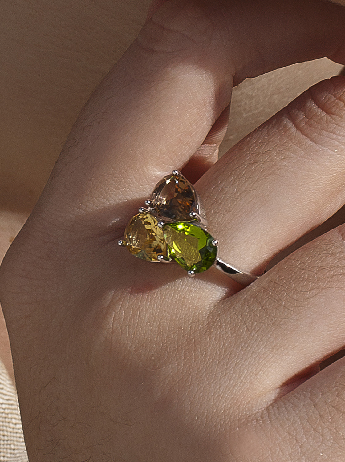 Lineargent Zilveren Ring met gekleurde zirkonia maat 17,75 - Afbeelding 2
