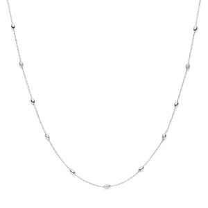 Zilveren collier ovaal bolletje 41-45 cm