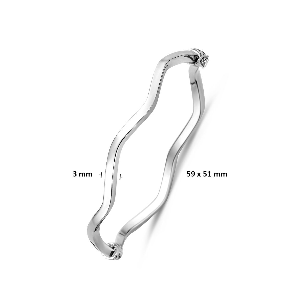 Zilveren bangle vlakke buis 59x3mm - Afbeelding 3