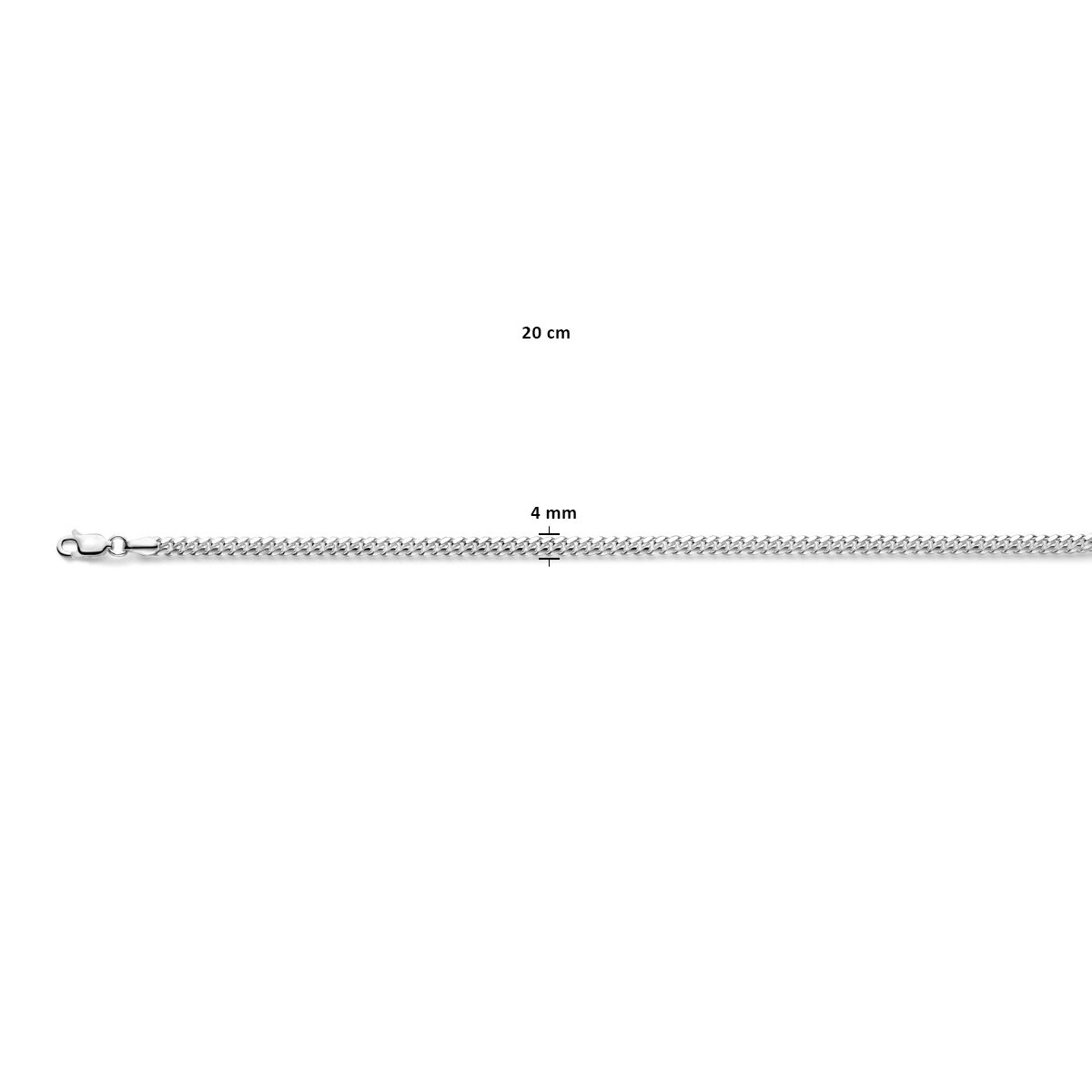 Zilveren gourmet armband 20cm 4mm - Afbeelding 2