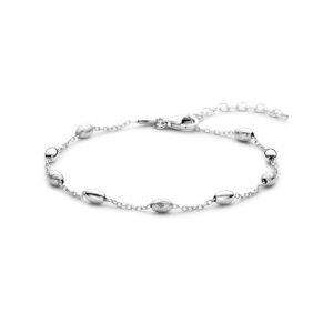 Zilveren armband ovaal bolletje 16-19 cm