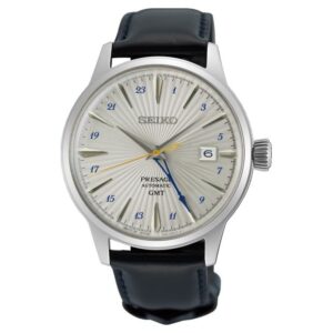 Seiko herenhorloge wit Presage leren band