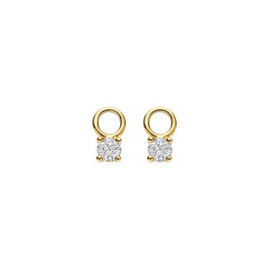 Blush Geelgouden Oorbedels met LAB diamant 2x0.21 TW/VS