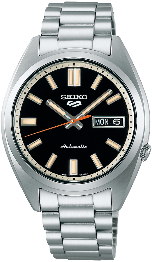 Seiko 5 sport staal zwarte wijzerplaat 100m WR