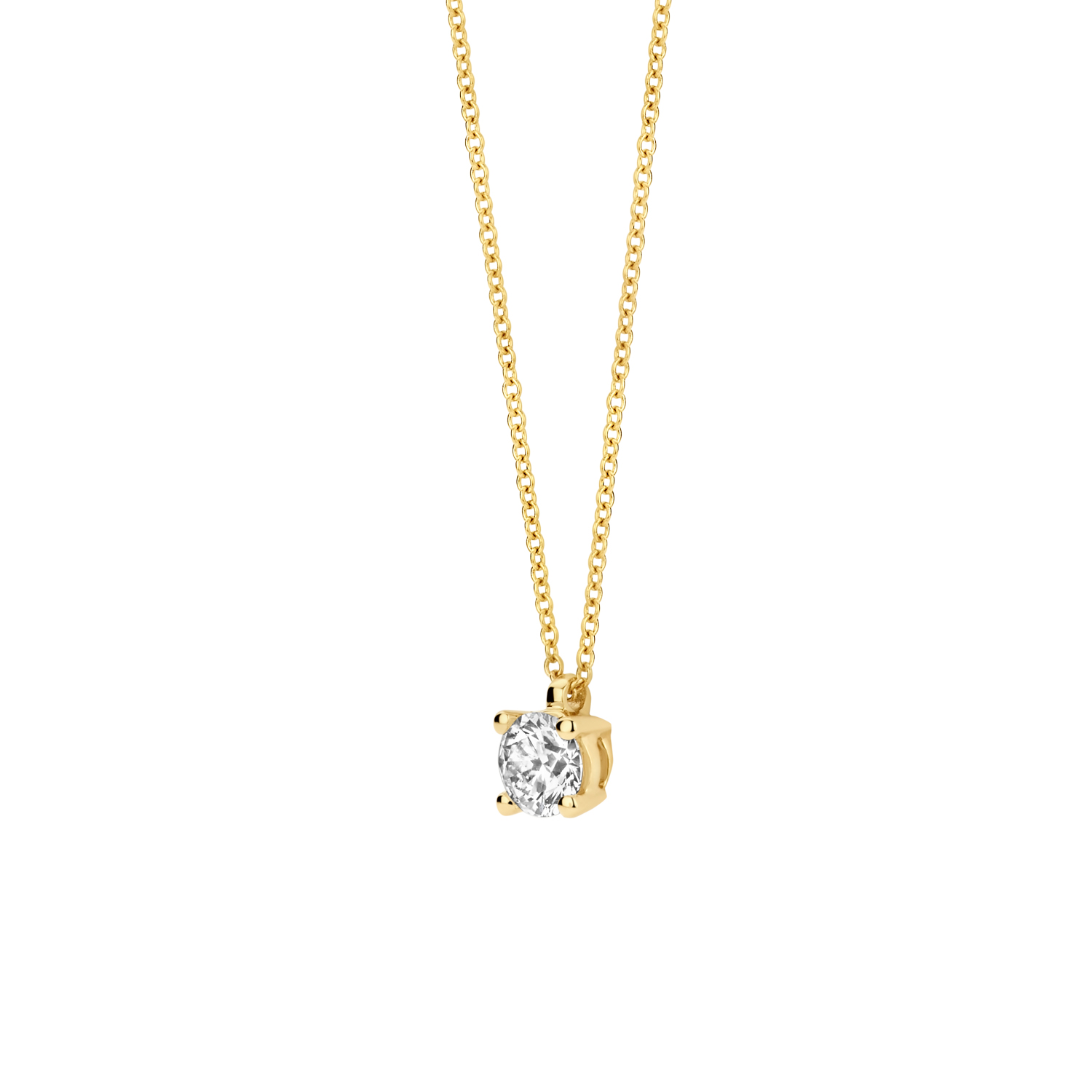 Geelgouden collier met LAB diamant 0.30 TW/VS - Afbeelding 2