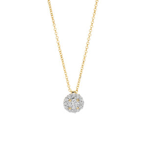 Blush Geelgouden collier entourage met LAB diamanten 0.22 TW/VS