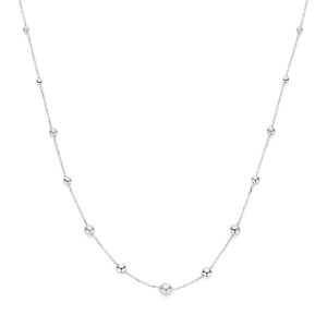 Zilveren collier bolletje 41-45 cm