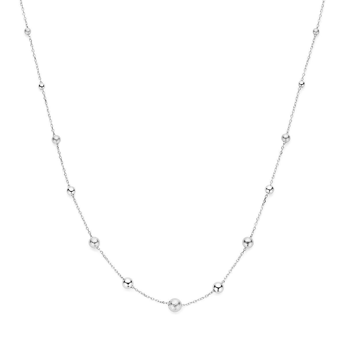 Zilveren collier bolletje 41-45 cm