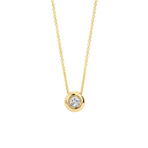 Blush Geelgouden collier met LAB diamant 0.10 TW/VS
