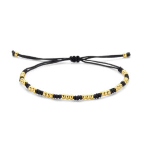 Geelgouden zwart armband 13-26 cm
