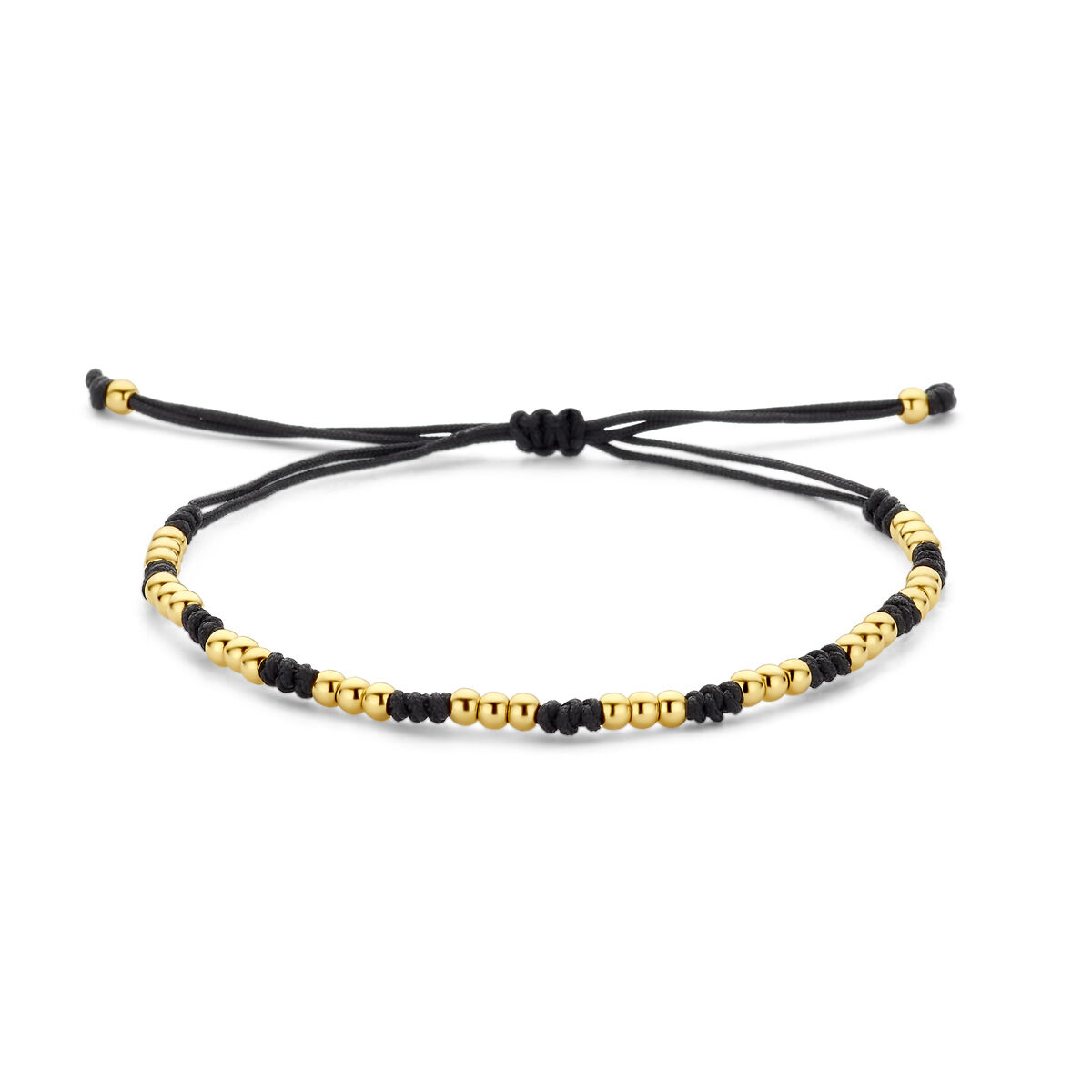 Geelgouden zwart armband 13-26 cm