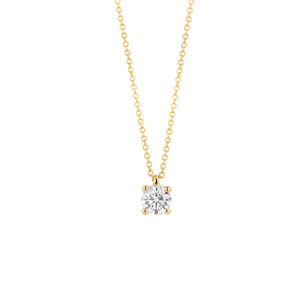 Geelgouden collier met LAB diamant 0.30 TW/VS