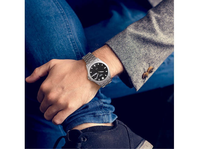 Boccia Titanium herenhorloge zwarte wijzerplaat 100m WR - Afbeelding 2