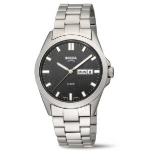 Boccia Titanium herenhorloge zwarte wijzerplaat 100m WR