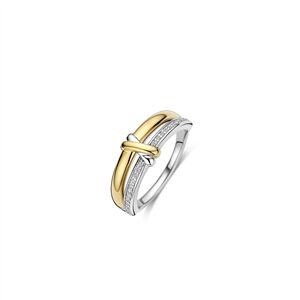 Ti sento bicolor zilveren ring met zirkonia maat 54
