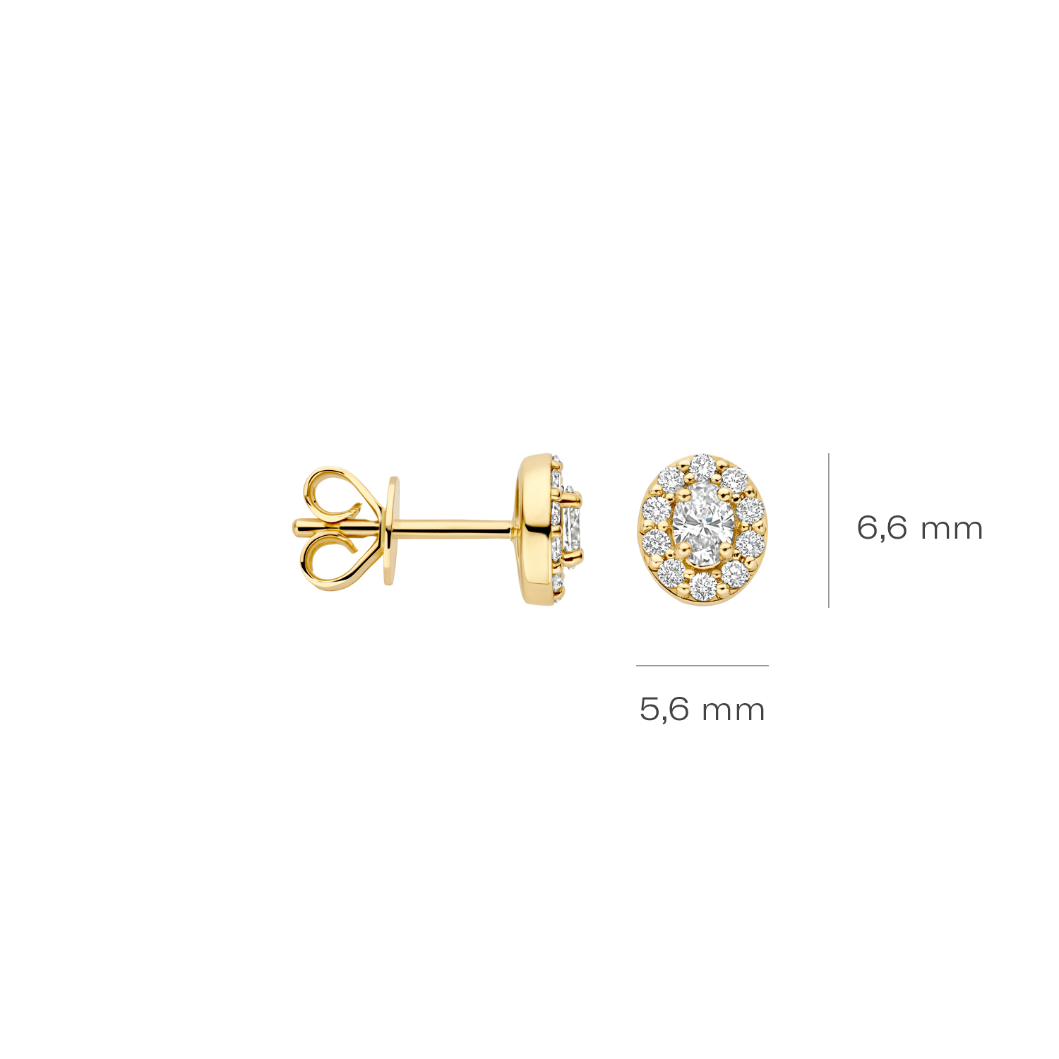 Blush Geelgouden oorknoppen ovaal entourage LAB diamant 0.36crt TW/VS - Afbeelding 3