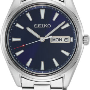 Seiko herenhorloge staal blauwe wijzerplaat 100m WR