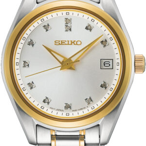 Seiko dameshorloge bicolor diamant 100m WR
