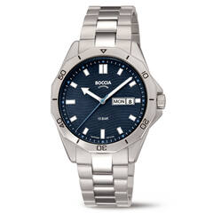 Boccia titanium herenhorloge blauwe wijzerplaat 100m WR
