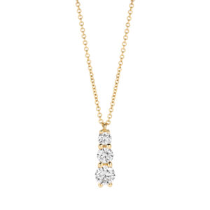 Blush Geelgouden collier met LAB diamant 0.22/0.14/0.07 TW/VS