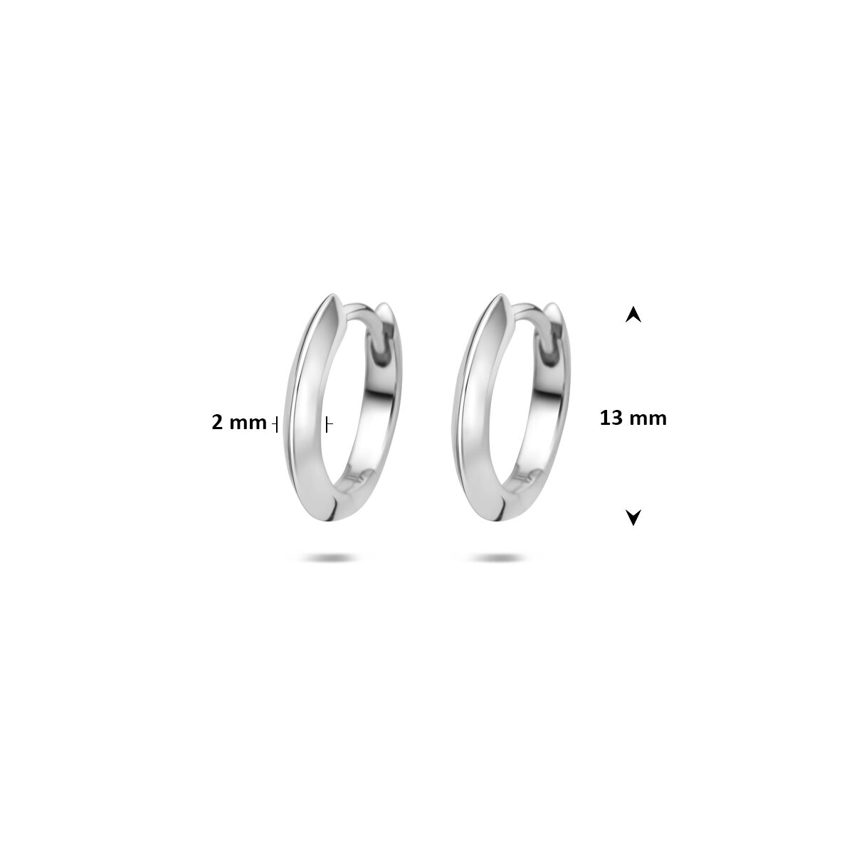 Zilveren klapoorringen 13x2mm - Afbeelding 3