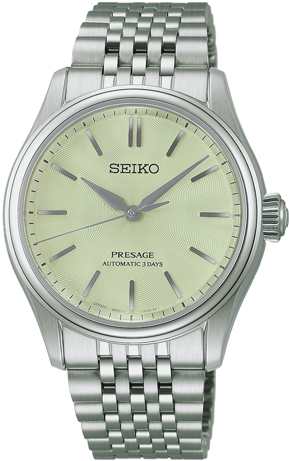 Seiko presage classic staal automaat 3 days Lichtgroene wijzerplaat