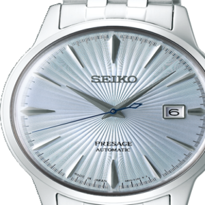 Seiko herenhorloge presage automatic staal lichtblauw