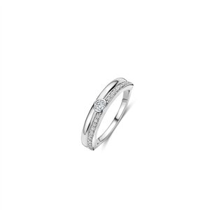 Ti sento zilveren ring met witte steen + zirkonia maat 56