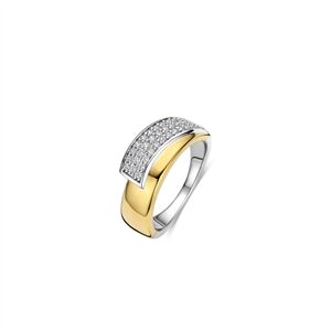 Ti sento bicolor zilveren ring met zirkonia maat 56