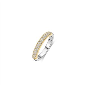 Ti sento bicolor zilveren ring met zirkonia maat 56