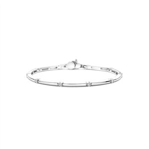 Tisento zilveren schakel bangle met zirkonia