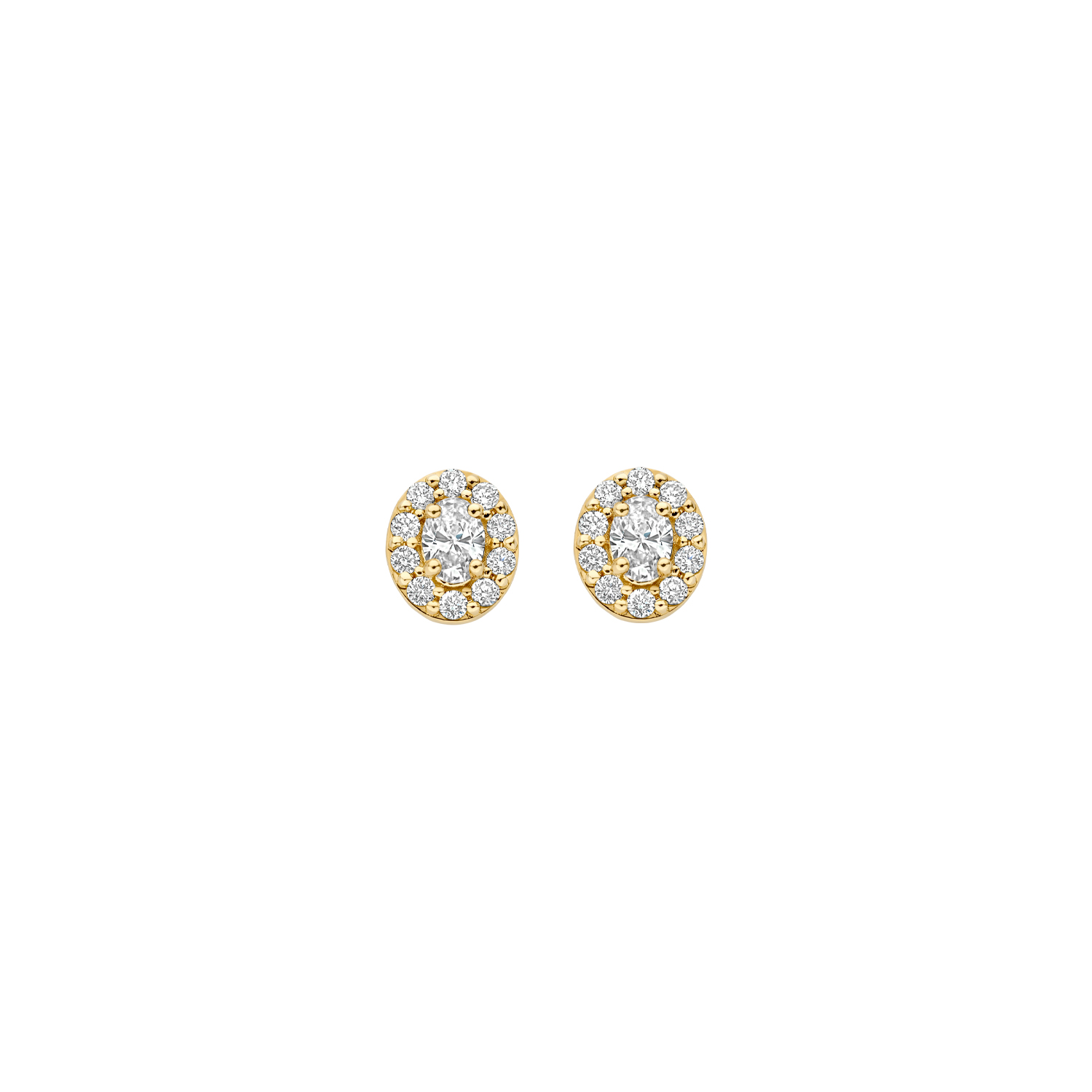 Blush Geelgouden oorknoppen ovaal entourage LAB diamant 0.36crt TW/VS - Afbeelding 2
