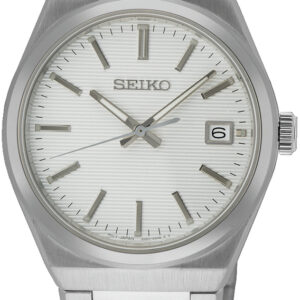 Seiko heren horloge staal wit 100m WR