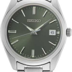 Seiko herenhorloge staal Saffierglas groen 100m WR